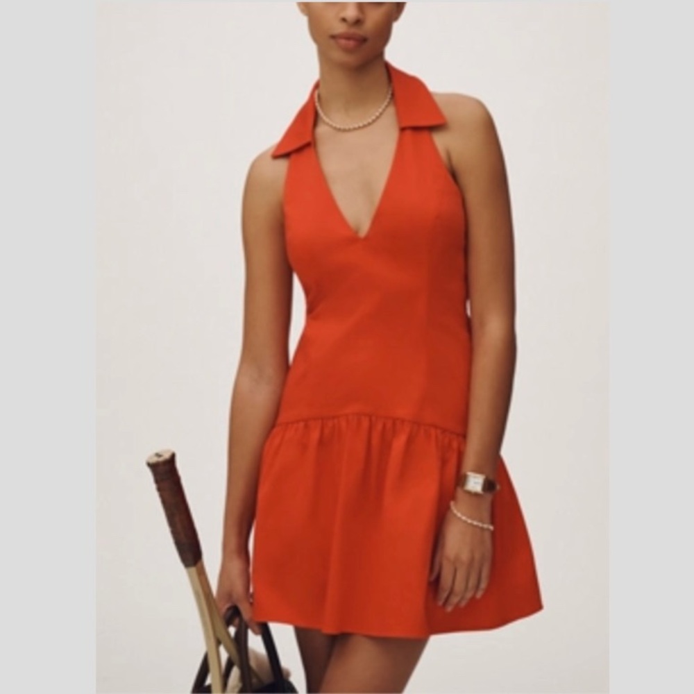NWT Maeve Anthropologie Halter Drop-Waist Halter Mini Dress